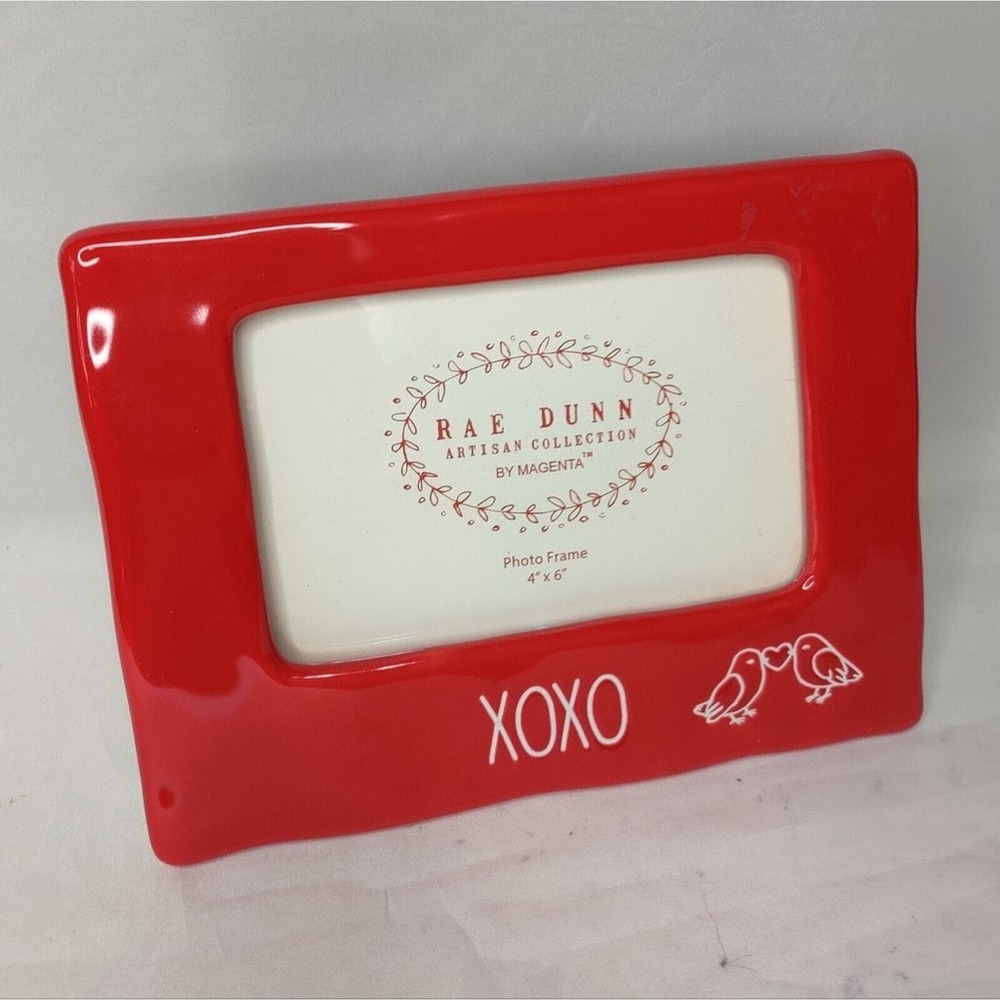 Rae Dunn Red Love Birds XOXO Valentine's Day Photo Picture Frame Decor‎